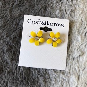 NEW: Croft & Barrow yellow flower earrings